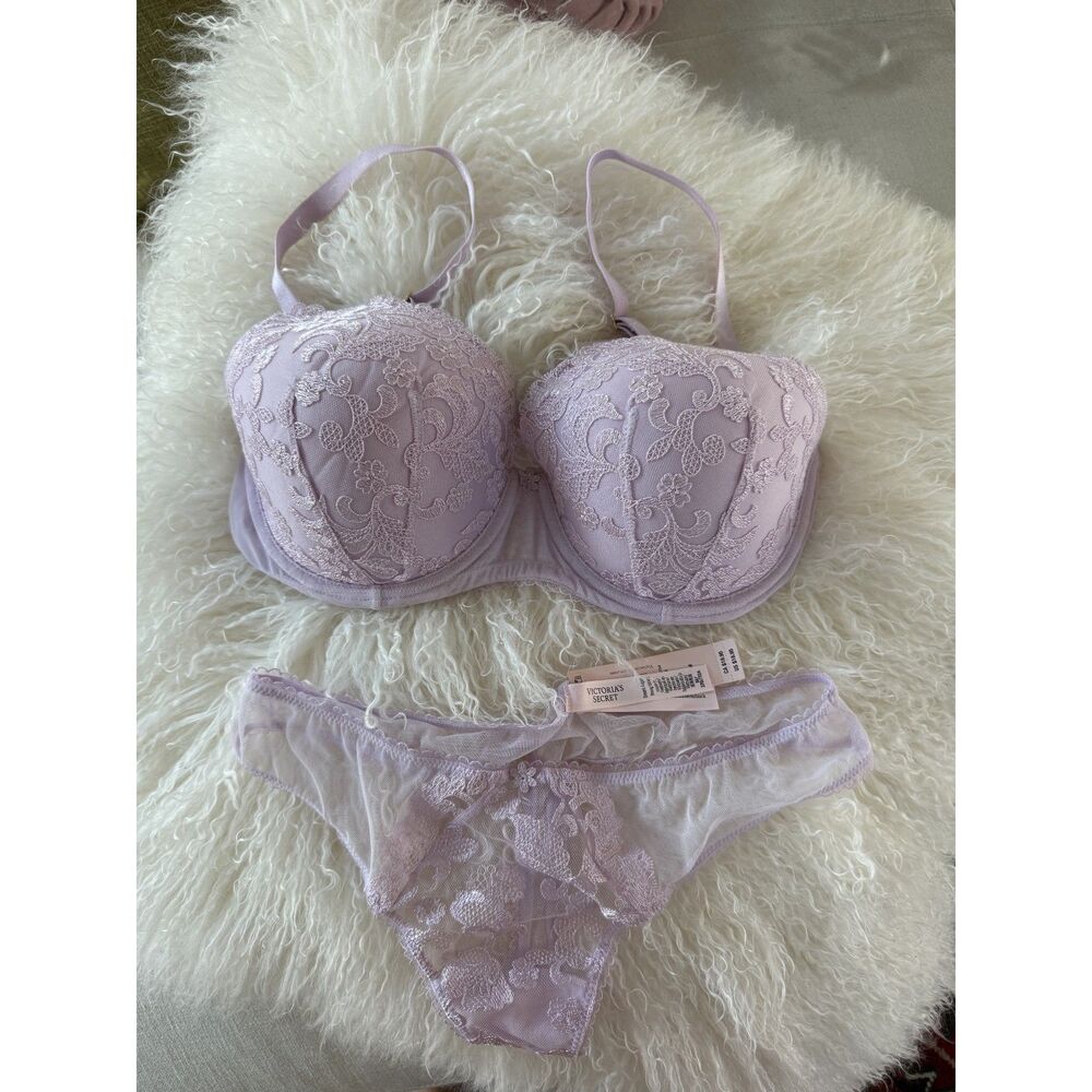 NWT Victoria's Secret Dream Angels Vintage Blossom Demi Bra & Panty Set 34F/M